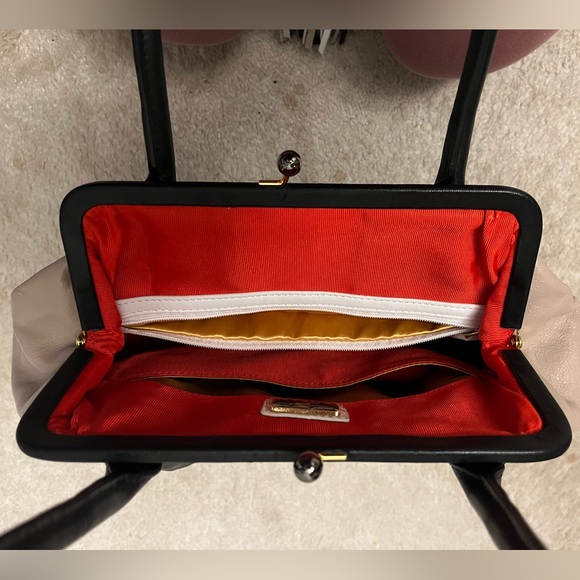 Vintage Koret Purse Handbag Tri color Black/White/Gray - Picture 7 of 7